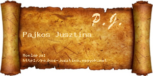Pajkos Jusztina névjegykártya